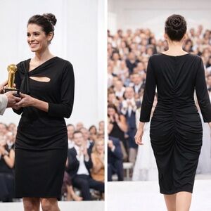 Maggy London Sophisticated Cutout Dress with Ruching Sides & Back - Size 16